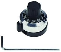Atoms Potentiometer Dial, Body: Chrome, Dia. 23.4mm with a Black Indicator, 6.35mm Shaft
