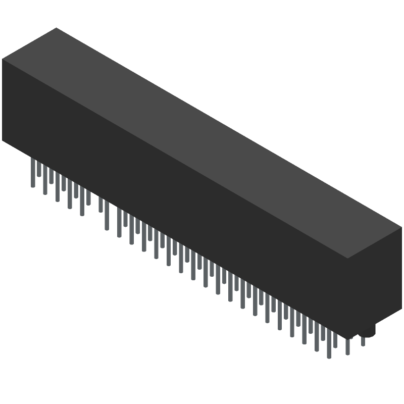 98 Pos 2 Row Female Header, 1.56mm Board, 2mm Pitch, Gold/Tin