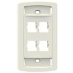 LE TYPE FLUSH MOUNTED FACEPLATE, FOUR PORT IVORY