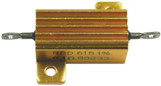 RCD (RESISTORS COILS DELAYLINES)         610-R100-FBW            WIREWOUND RESISTOR, 0.1 OHM, 12.5W, 1%