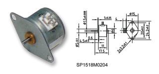 Stepper Motor, Bipolar, 0.35 N-cm, 0.24 A, Two, 50 ohm, 9 H