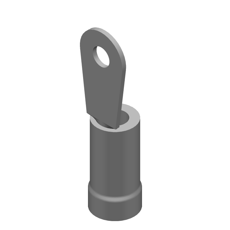 6AWG Ring Terminal, Copper, Tin Plated, Insulated, 600V