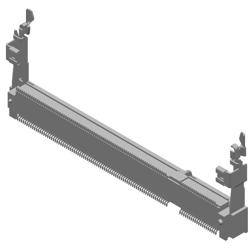 200 Pos RA SMD SO DIMM Socket, 1.8V, 500mA, Gold Cu Alloy