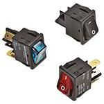 SPST Rocker Switch, 12A 250VAC, Quick Connect, Flat Rocker