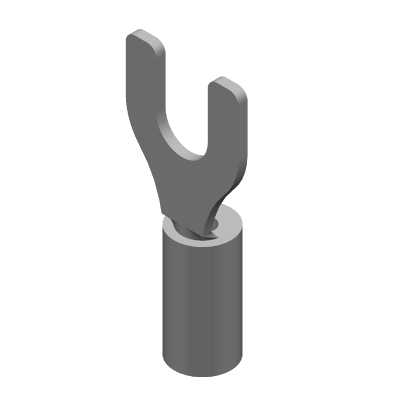 Red Insulated Spade Terminal, 16-22AWG, Copper/Tin, 600V