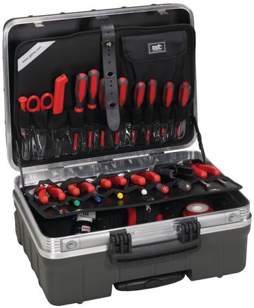 Tool case PP with pouches 465 x 352 x 255 mm 5.5 kg Polypropylene, ATOMIK WH PTS, GT Line