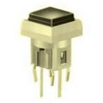 SPST Momentary Pushbutton Switch, Red LED, 0.5A 48VDC, Thru-Hole PC Pins