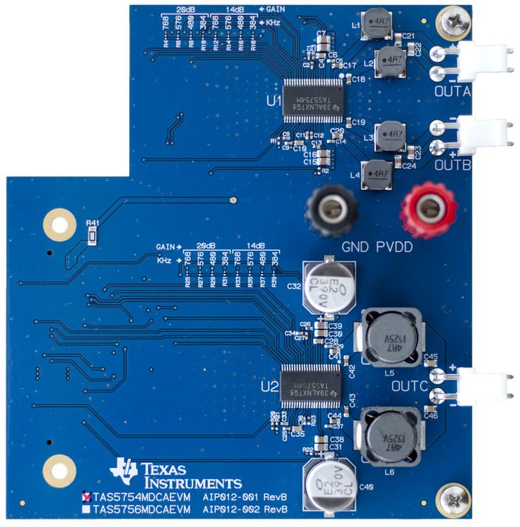 TAS5754M Audio Amplifier Evaluation Board