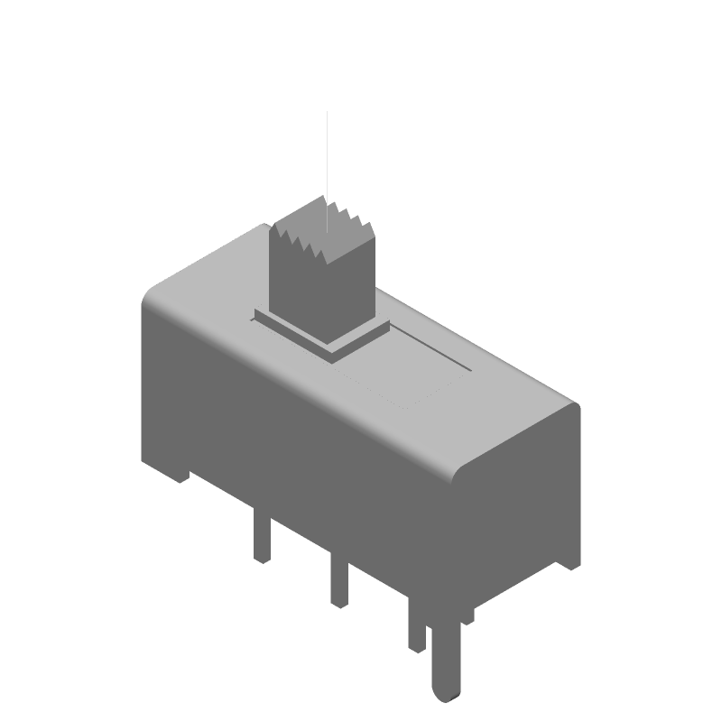 DPDT Slide Switch, 125VAC, 300mA, Through Hole, On-Off-On