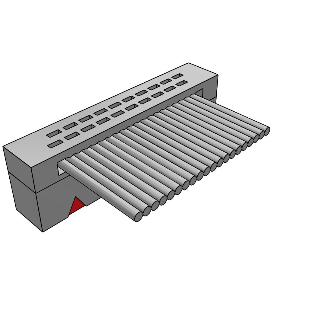 20 Pos 1.27mm RA IDC Socket Header, Gold, Copper, 105°C