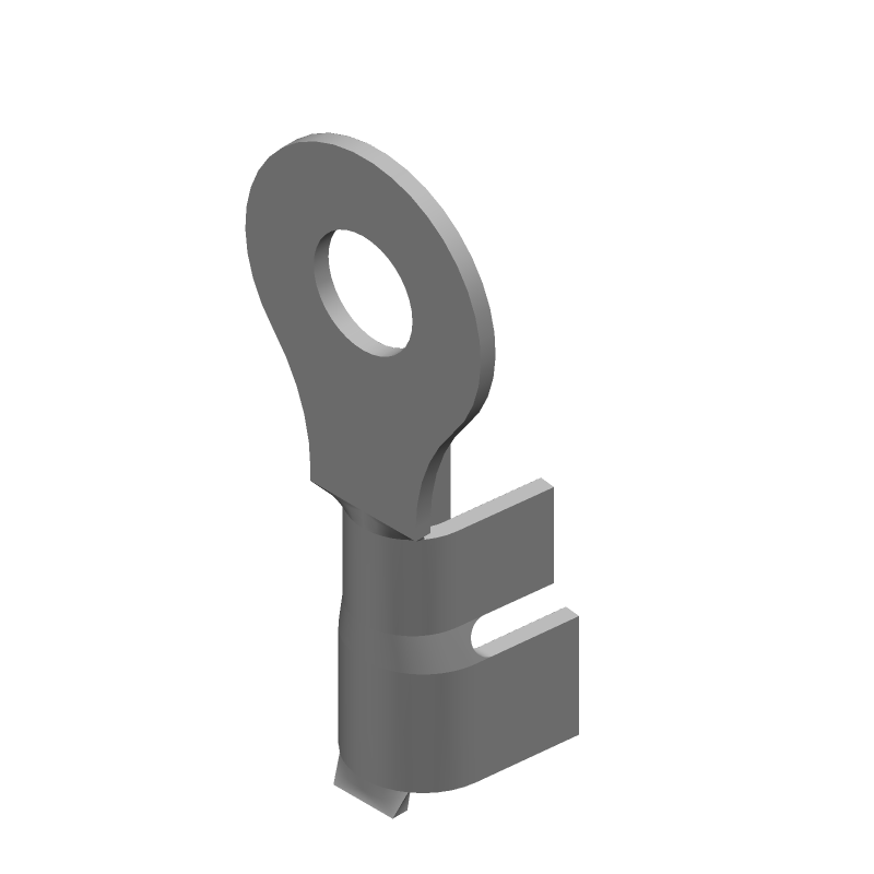 Ring Terminal, Crimp, 12-10 AWG, Brass/Tin