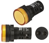 TECHNA Yellow LED Control station indicator, 22mm Cutout, IP65, 110 V ac