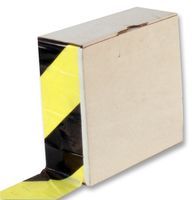 JSP         HDH001-005-300             Tape, BLK/YLW, Safety, Hazard Warning, PE (Polyethylene) Film, 70 mm, 2.76 ", 50 m, 164.04 ft