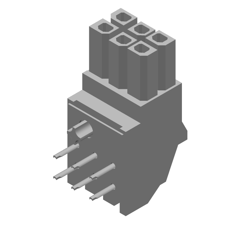 6 Pos Receptacle, 600V, 5A, Right Angle, Through Hole Power Connector