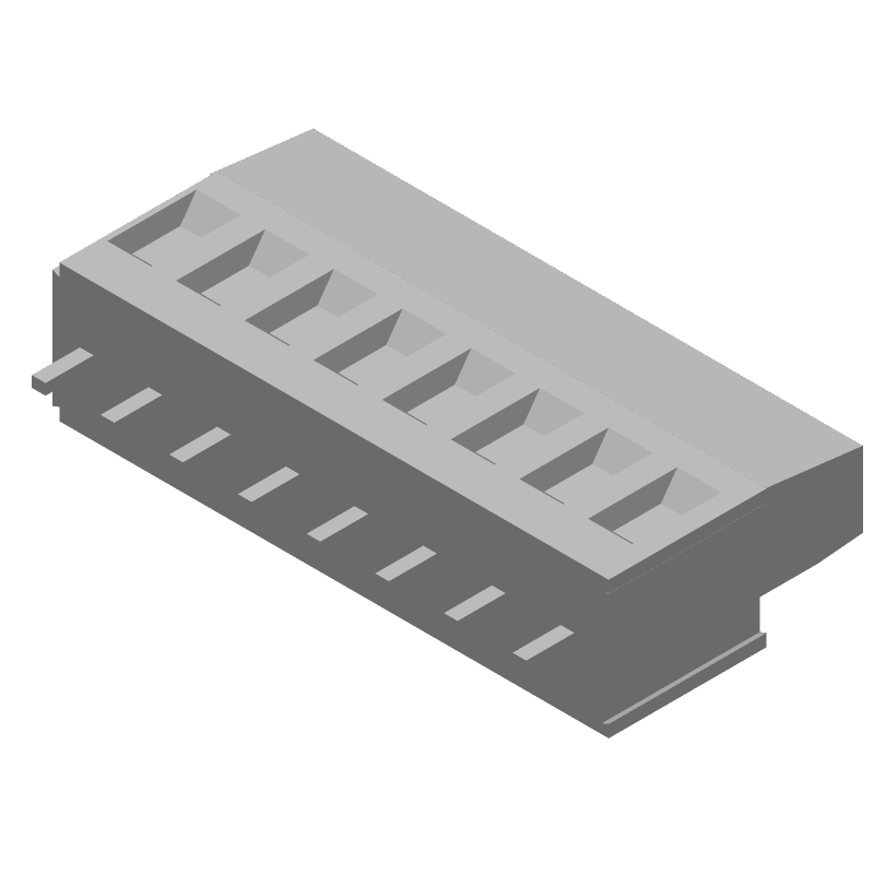 8 Pos 5mm Terminal Block, 300V, 24A, Solder, Thru-Hole, Green