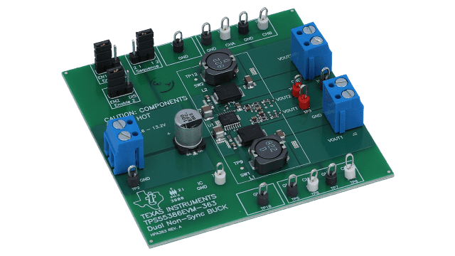 TEXAS INSTRUMENTS TPS55386EVM-363. EVAL BOARD, TPS55386 ADJ 3A NON SYNC BUCK CONV