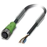 Sensor/actuator cable, 4-position, Special TPE halogen-free, welding sputter-resistant, highly flexible, gray RAL7001, free cable end, on Socket straight M12, A-coded, cable length 4 m