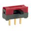 SPDT Slide Switch, 28VDC, 100mA, Gold Plated, Through Hole