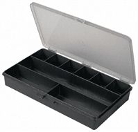 Raaco 9 Cell Black PP Compartment Box, 41mm x 271mm x 173mm