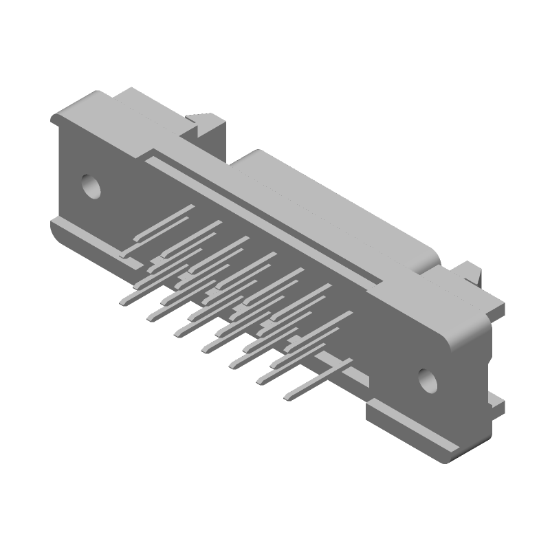 26 Pos Signal Connector, Gold Plated Bronze, 30V, Shielded, Through Hole, Vertical
