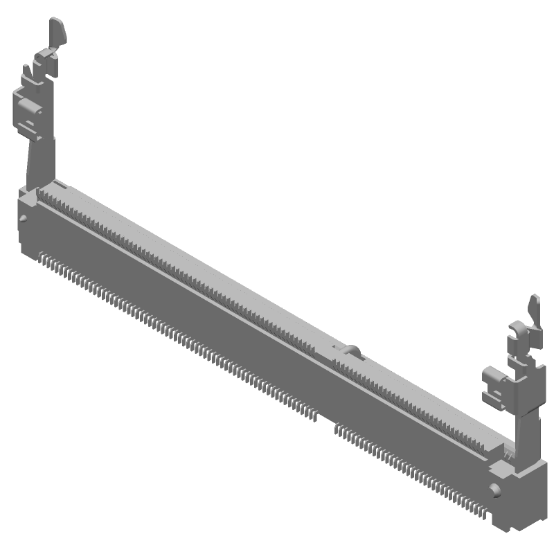 204P Right Angle Header, DDR3, 5.2mm Stack, Gold Plated