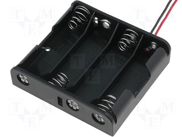 HOLDER BATTERY 4CELL AA 6"LEAD