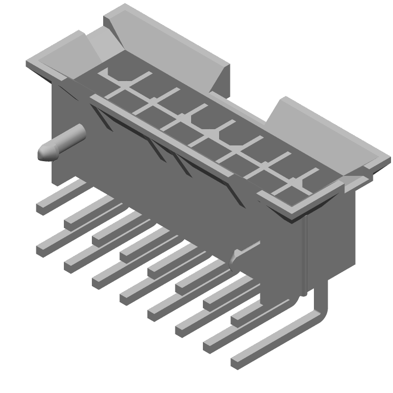 16 Pos 13A 600V RA Power Connector, Solder, Through Hole