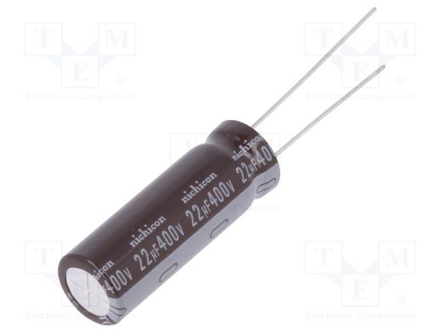 Cap Aluminum Lytic 22uF 400V 20% (10 X 31.5mm) Radial 5mm 210mA 5000h 105°C Bulk