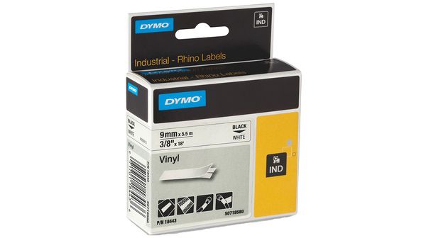 Dymo 18436 Black on Orange Label Printer Tape