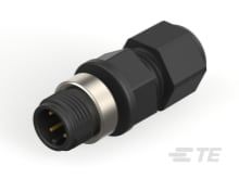 4 Pos Circular Connector, M12, Male, Solder, IP67/IP68, 5A