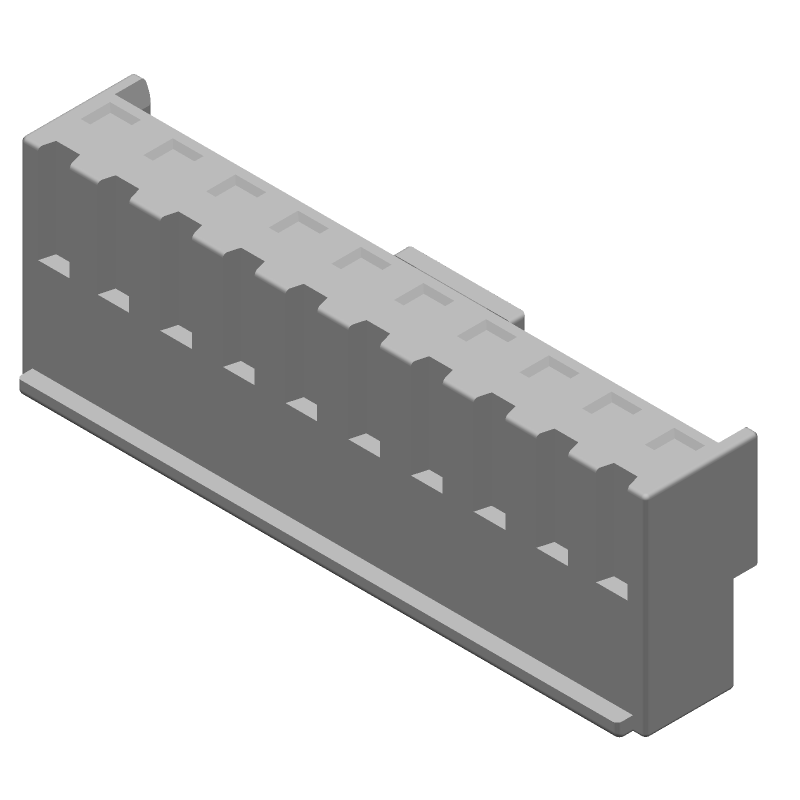 10 Pos Wire Housing, 3.96mm Pitch, 7.5A, Male, Crimp, Straight
