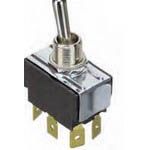 Switch Toggle ON ON DPDT Bat Lever Quick Conn 6A 250VAC Panel Mount with Threads Bulk