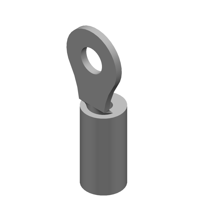 Ring Terminal, 16-22AWG, Copper/Tin, Insulated, 600V