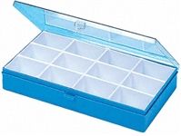Licefa 12 Cell Blue, Transparent PS, Adjustable Compartment Box, 42mm x 295mm x 175mm