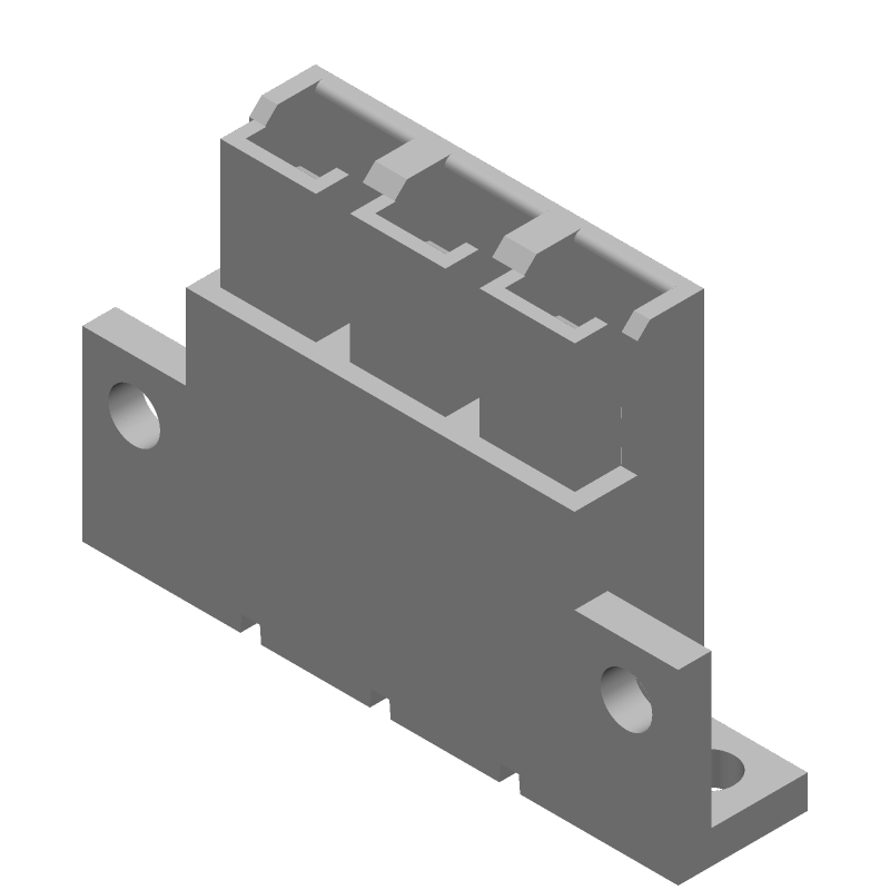 3 Pos Wire Housing, Straight, Cable Mount, 600V, 12-18AWG