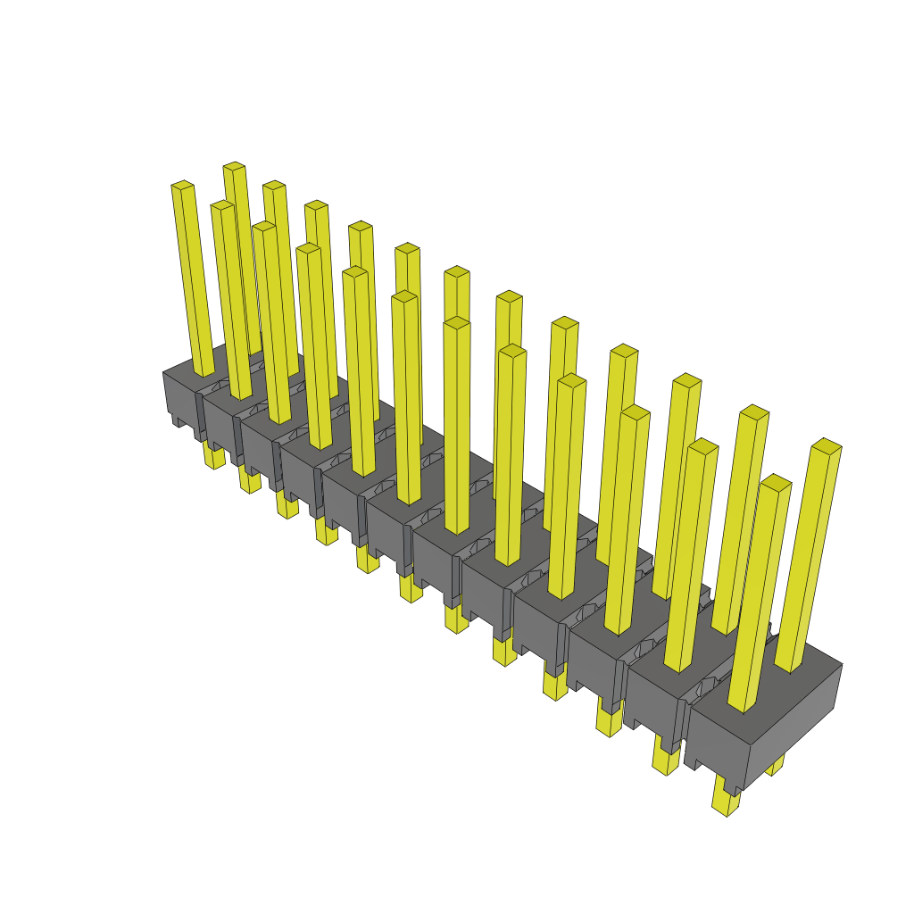 24-Contact Unshrouded Header, HDR, 2.54mm Pitch, 2 Rows, Through Hole Mount