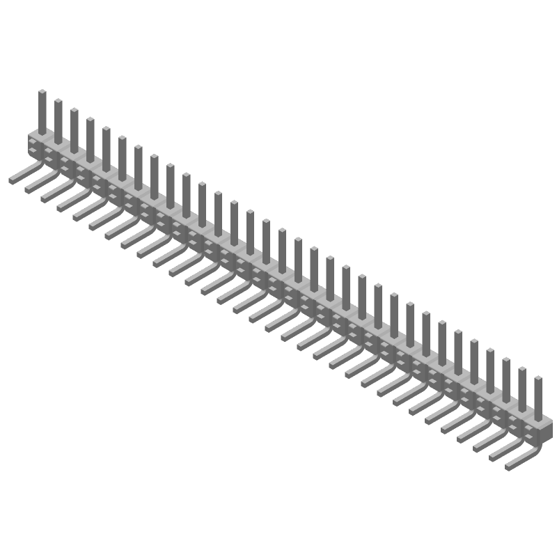 32 Pos 2.54mm RA Thru-Hole Header Connector, 5A, Tin