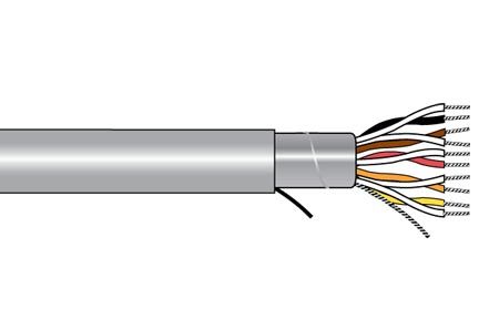 22AWG 6PR Shielded Multi-Pair Cable, 100ft, 300V, PVC