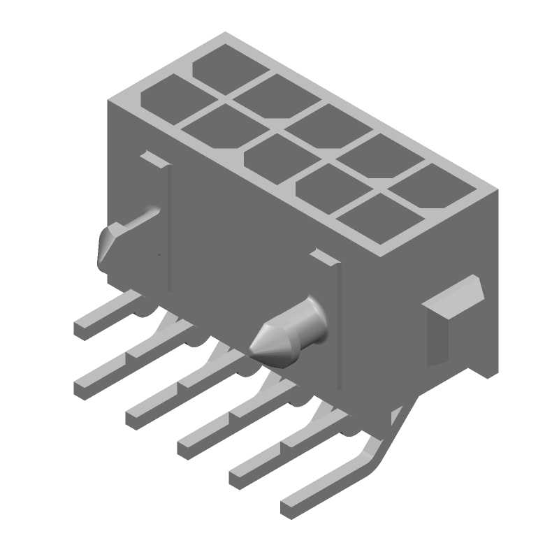 10 Pos, 5A, Wire-to-Board, Male, Right Angle Connector