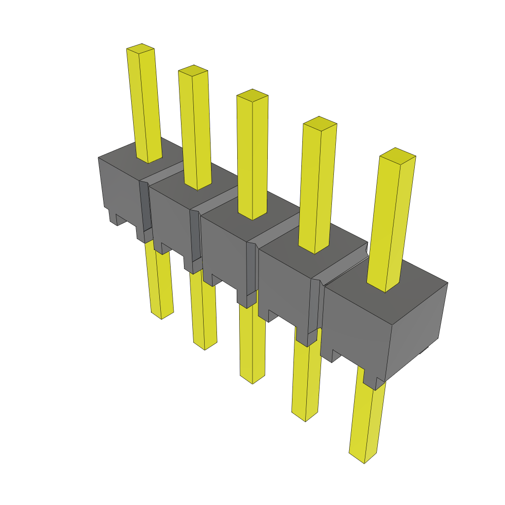 5-Contact Unshrouded Header, HDR, 2.54mm Pitch, Through Hole Mount