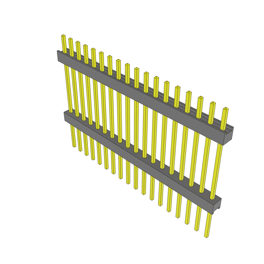 18-Contact HDR Board Stacker, 2.54mm Pitch, Through Hole Mount