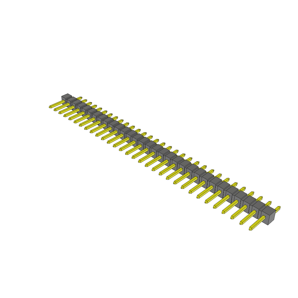 Conn Unshrouded Header HDR 31 POS 2.54mm Solder RA Side Entry SMD Tube