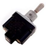 Switch Toggle ON OFF ON 4PDT Round Lever Solder 20A 277VAC 250VDC 745.7VA Panel Mount with Threads