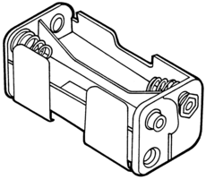 Battery Holder 4 Cells AA Size Polypropylene