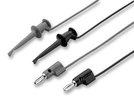 Test Lead Set, Hook Clip, 1.2m, 4mm Banana Plug
