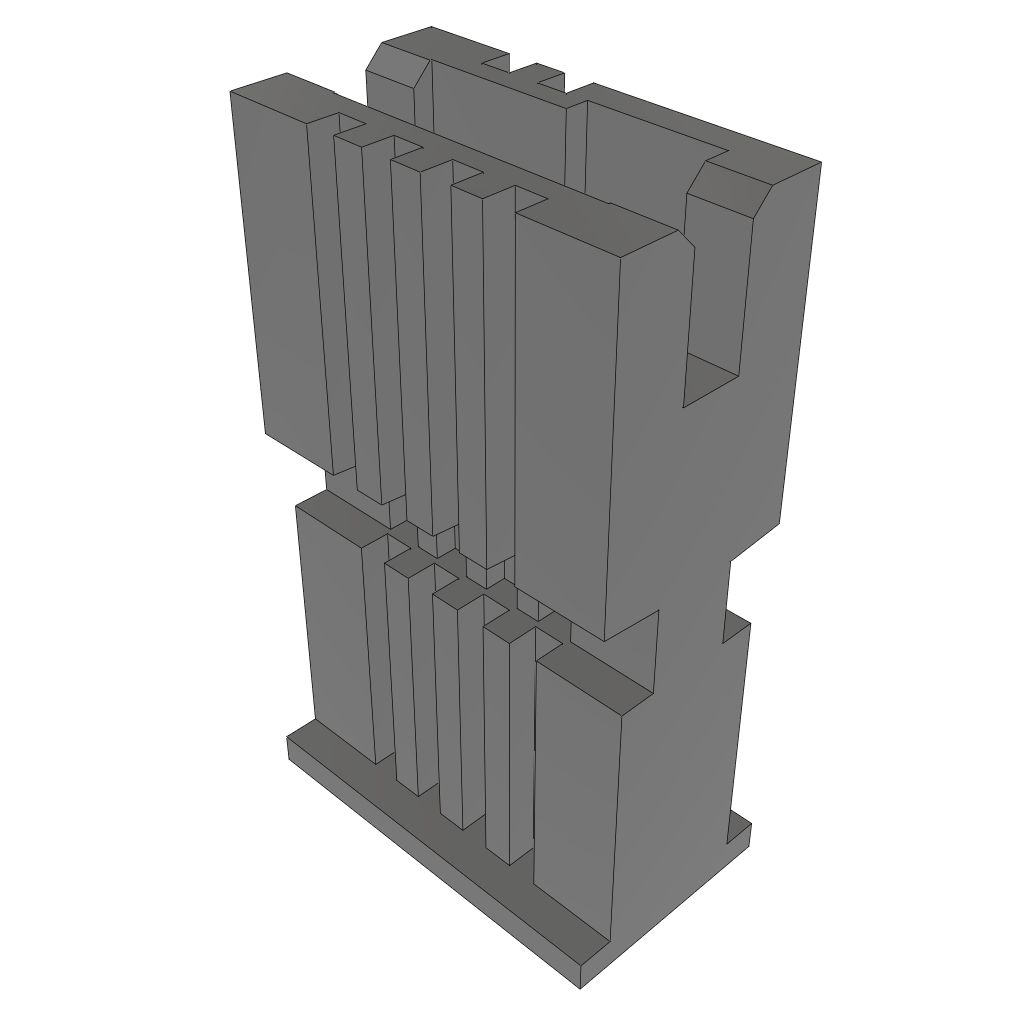 Conn Housing RCP 8 POS 1.27mm Crimp ST Cable Mount Black Bulk