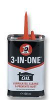 OIL, 3-IN-1, FLEXI-CAN, 100ML; Lubricant Type:Oil; Dispensing Method:Can; Weight:-; Product Range:-; SVHC:No SVHC (15-Jun-2015); Volume:100ml; Lubricant Applications:Cables, Mechanical; Material Composition:CO2