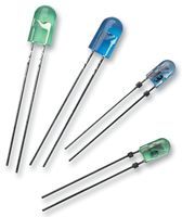 Single Color LED, Green, Tinted Diffused, 3.8mm, ROHS COMPLIANT, PLASTIC PACKAGE-2