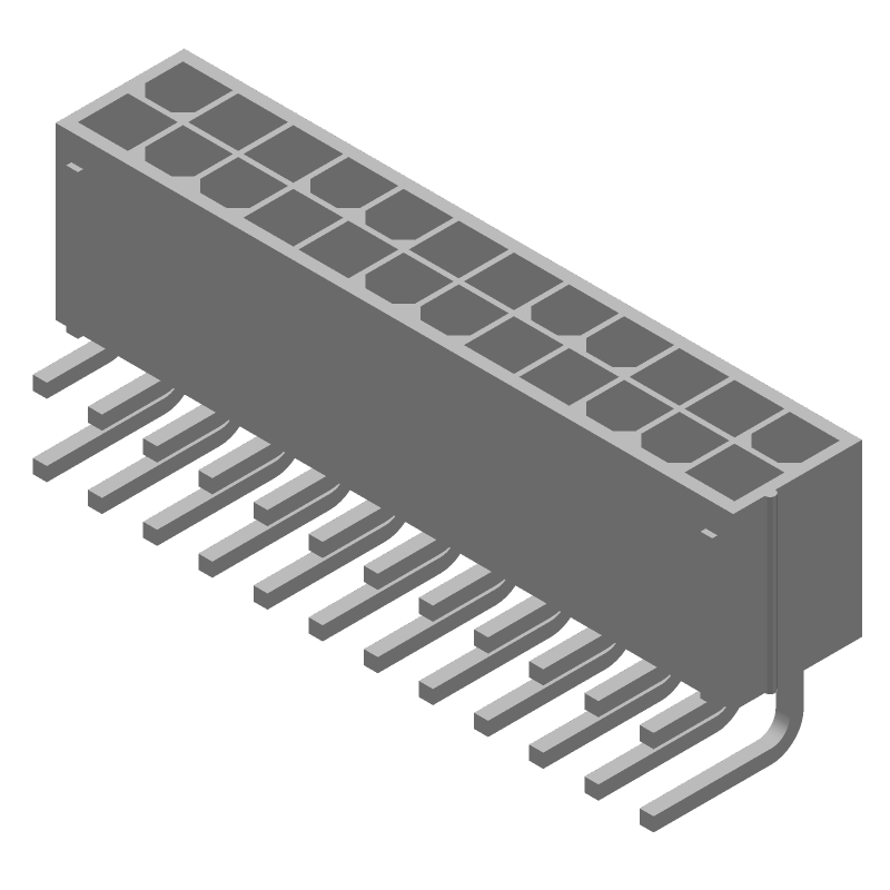 24 Pos Power Connector, 4.2mm Pitch, RA Solder, 9A, 600V