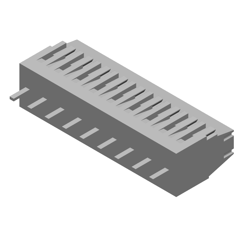 9 Pos PCB Terminal Block, 12A, 300V, Green, Brass/Tin
